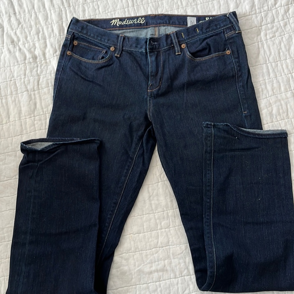 Madewell rail straight blue jeans